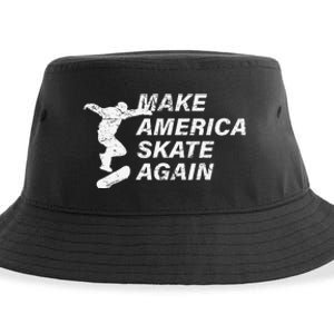 Make America Skate Again Cool Skateboard Gift Sustainable Bucket Hat