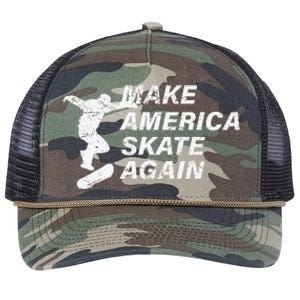 Make America Skate Again Cool Skateboard Gift Retro Rope Trucker Hat Cap