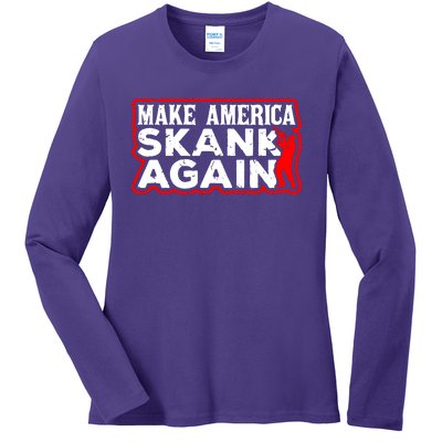 Make America Skank Again Cool Horn Brass Ska Music Ladies Long Sleeve Shirt