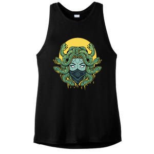 Medusa Abstract Snakes Greek Mythology Gangster Ladies PosiCharge Tri-Blend Wicking Tank