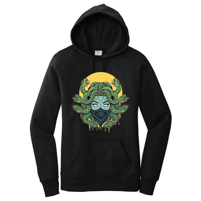 Medusa Abstract Snakes Greek Mythology Gangster Women's Pullover Hoodie