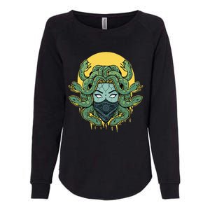 Medusa Abstract Snakes Greek Mythology Gangster Womens California Wash Sweatshirt