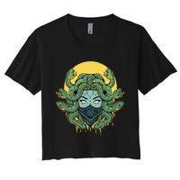 Medusa Abstract Snakes Greek Mythology Gangster Women's Crop Top Tee