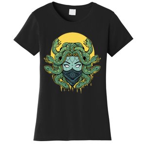 Medusa Abstract Snakes Greek Mythology Gangster Women's T-Shirt