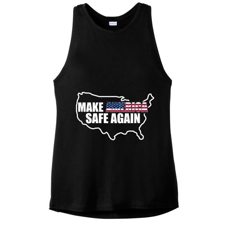 Make America Safe Again Flag Ladies PosiCharge Tri-Blend Wicking Tank
