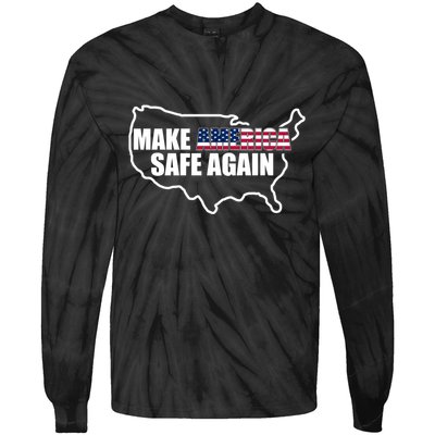 Make America Safe Again Flag Tie-Dye Long Sleeve Shirt