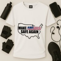 Make America Safe Again Flag Cooling Performance Crew T-Shirt