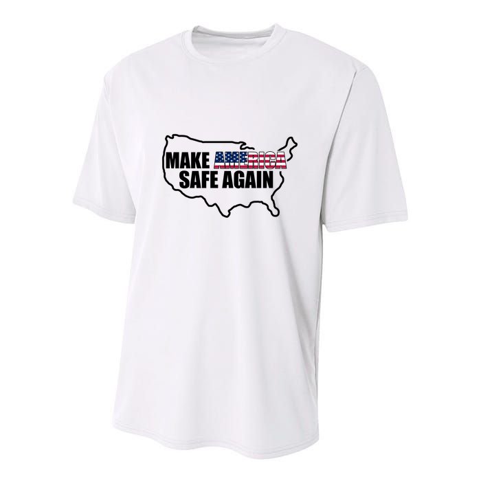 Make America Safe Again Flag Youth Performance Sprint T-Shirt
