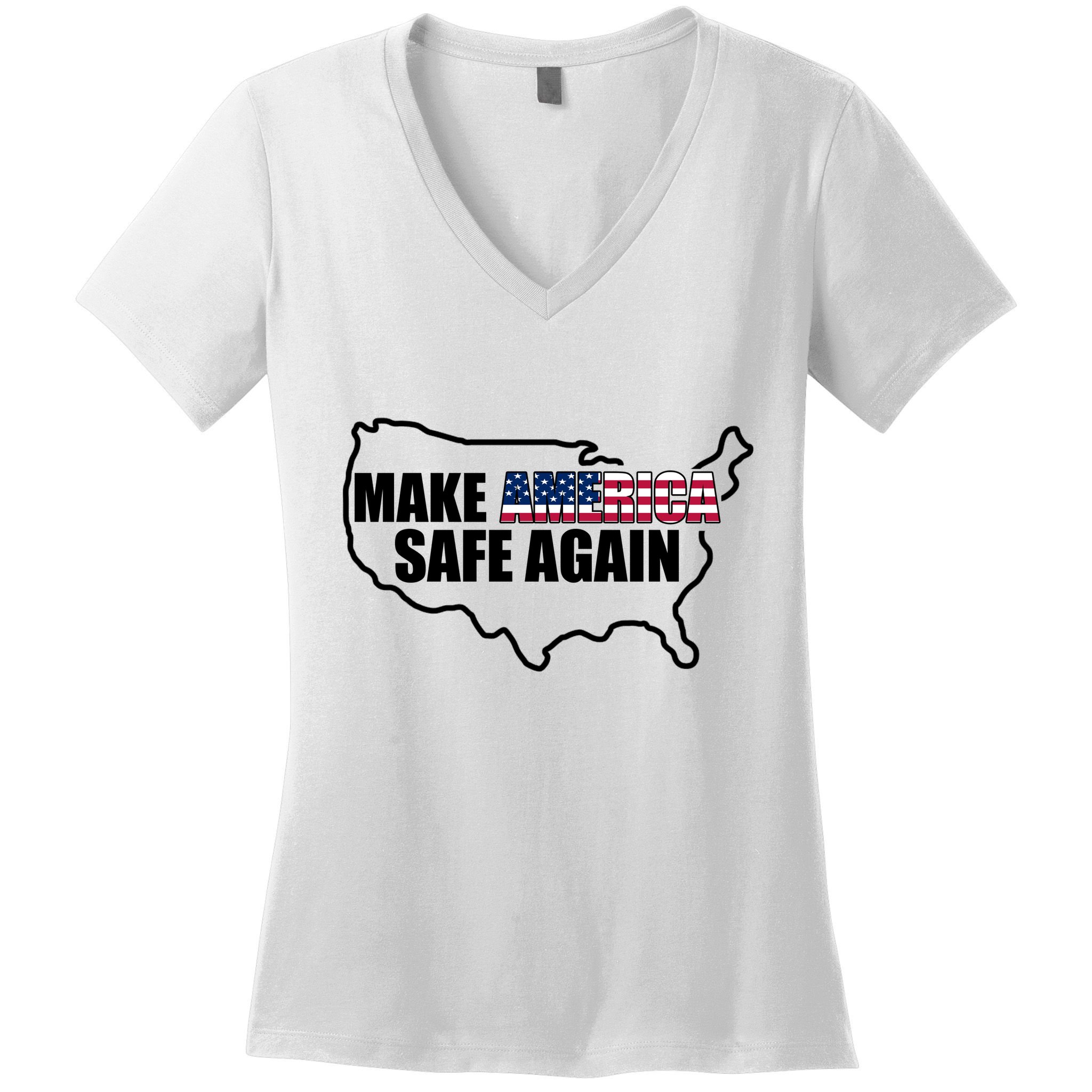 Make America Safe Again Flag Women's V-Neck T-Shirt