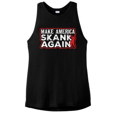 Make America Skank Again Cool Horn Brass Ska Music Ladies PosiCharge Tri-Blend Wicking Tank