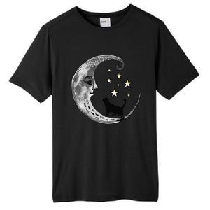 Moon And Stars With Black Cat Tall Fusion ChromaSoft Performance T-Shirt