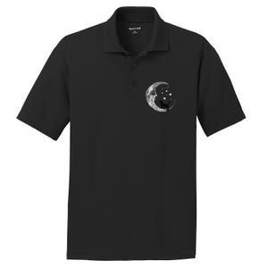 Moon And Stars With Black Cat PosiCharge RacerMesh Polo