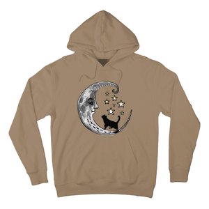 Moon And Stars With Black Cat Hoodie