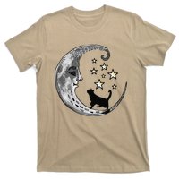 Moon And Stars With Black Cat T-Shirt