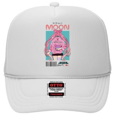 Moon Anime Sailor Essential Manga Usagi High Crown Mesh Back Trucker Hat