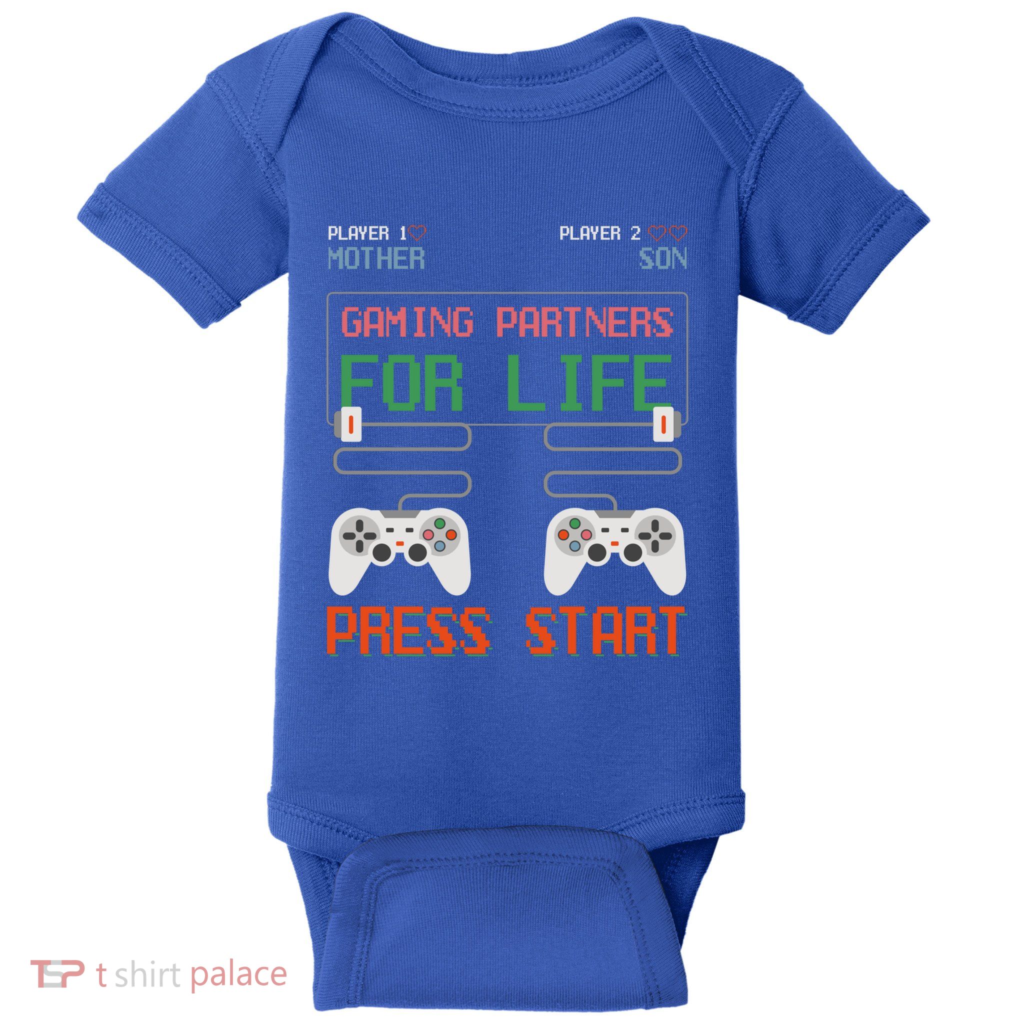 Mother And Son Gaming Partners For Life Video Game Gamer Cool Gift Baby Bodysuit