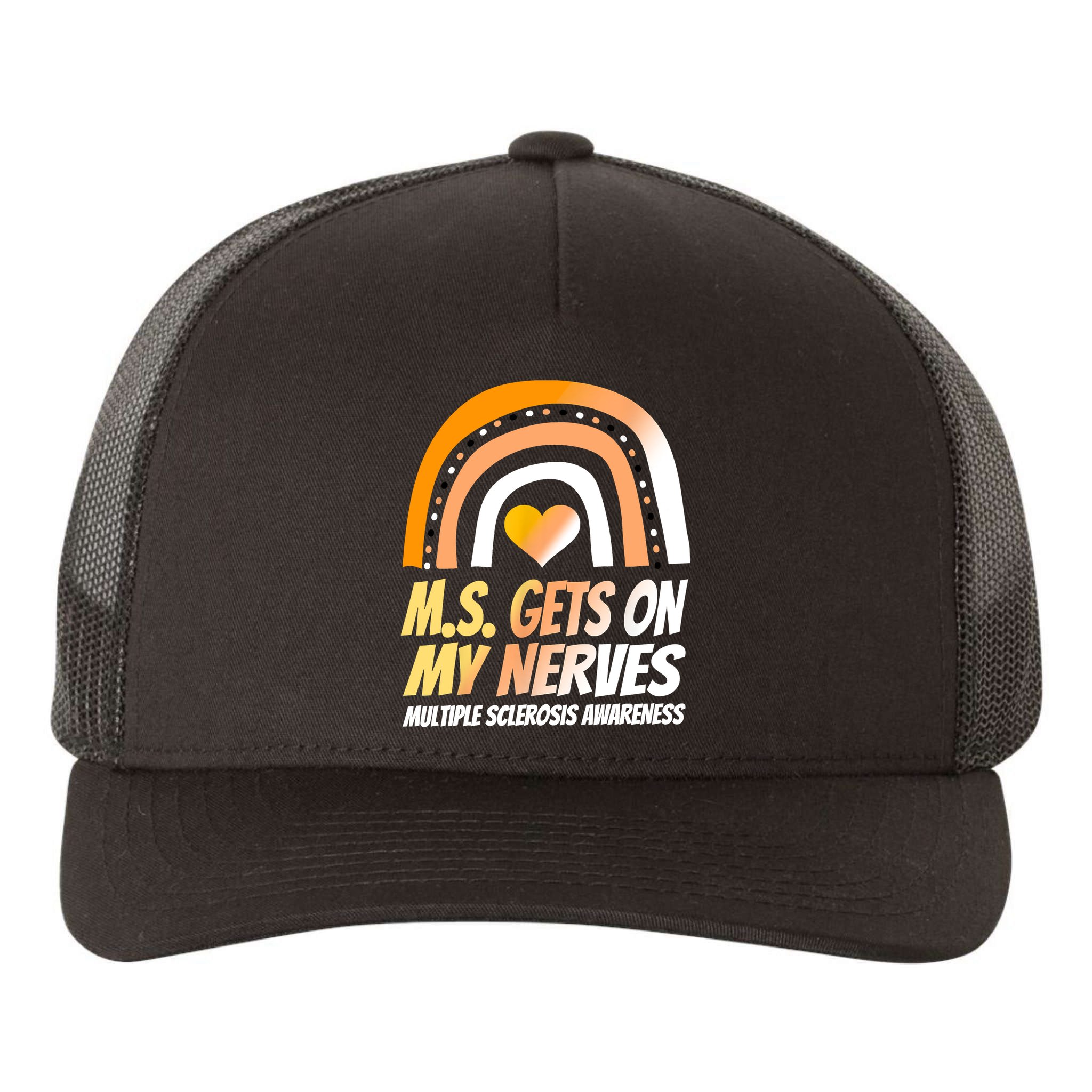 MS Awareness Shirts Multiple Sclerosis Wear Orange Yupoong Adult 5-Panel Trucker Hat