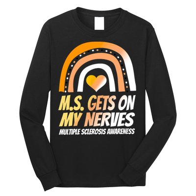 MS Awareness Shirts Multiple Sclerosis Wear Orange Long Sleeve Shirt