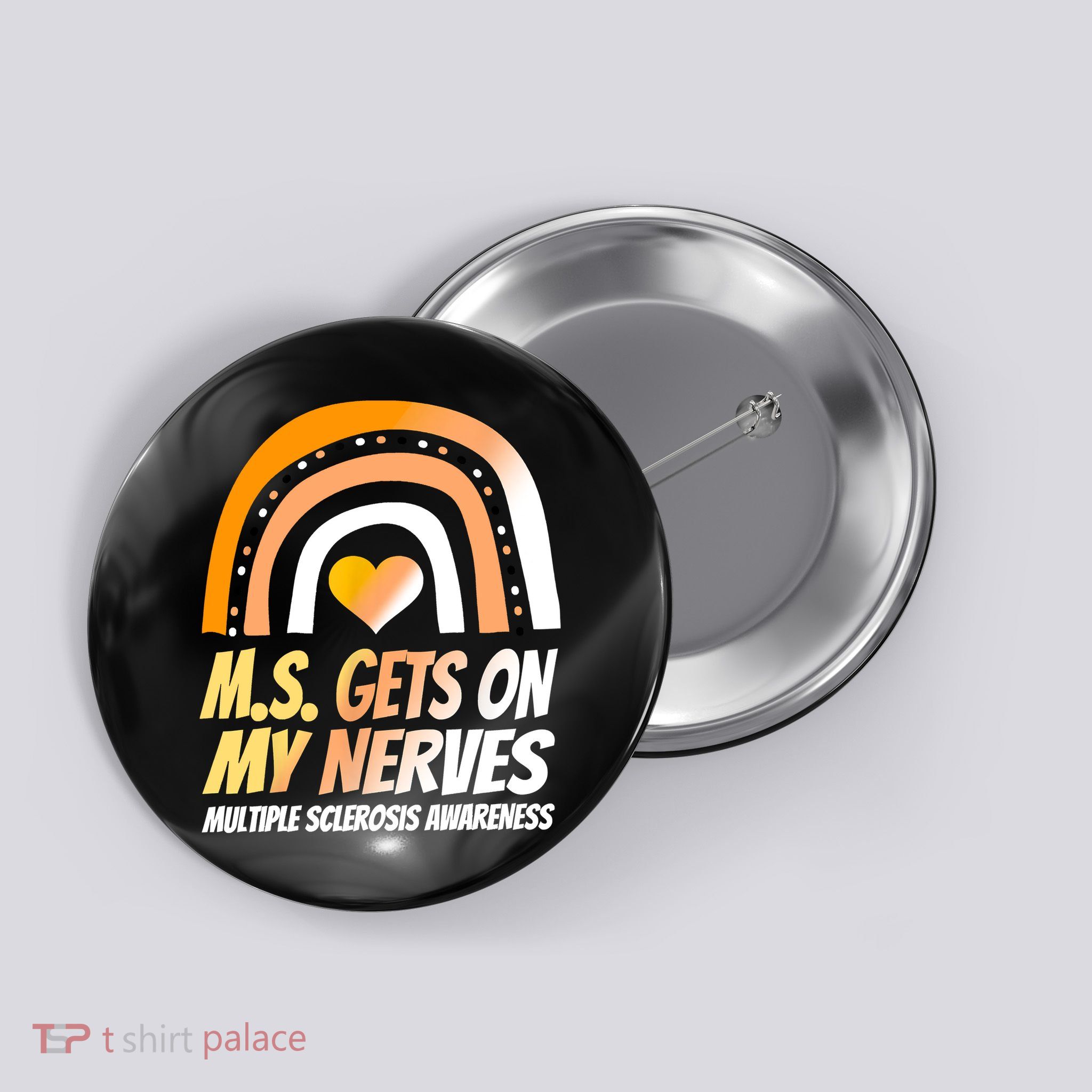 MS Awareness Shirts Multiple Sclerosis Wear Orange Button
