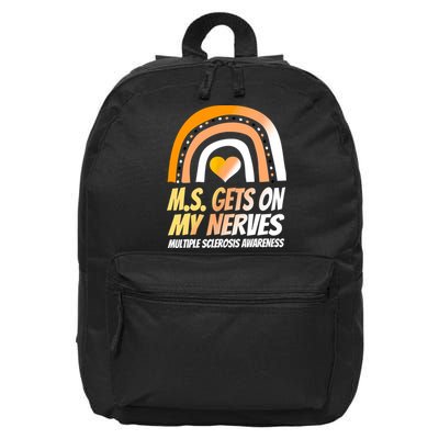 MS Awareness Shirts Multiple Sclerosis Wear Orange 16 in Basic Backpack