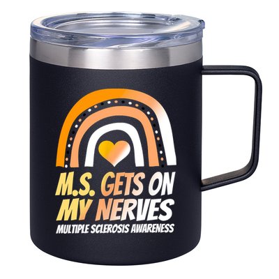 MS Awareness Shirts Multiple Sclerosis Wear Orange 12oz Stainless Steel Coffee Mug