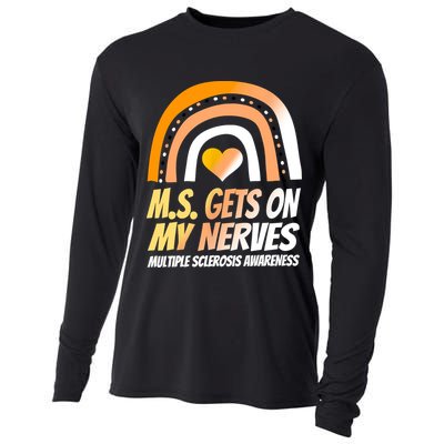 MS Awareness Shirts Multiple Sclerosis Wear Orange Cooling Performance Long Sleeve Crew