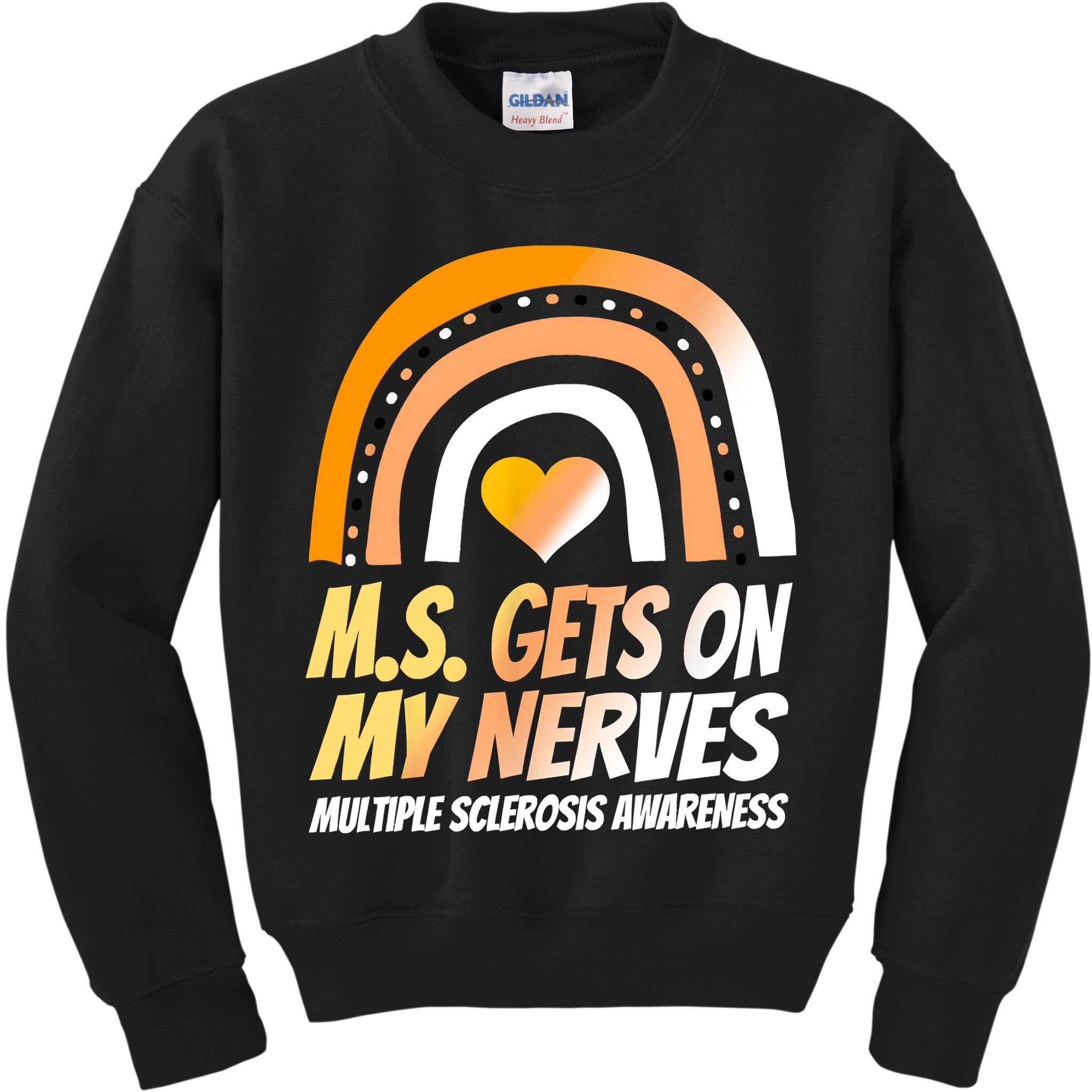 MS Awareness Shirts Multiple Sclerosis Wear Orange Kids Sweatshirt