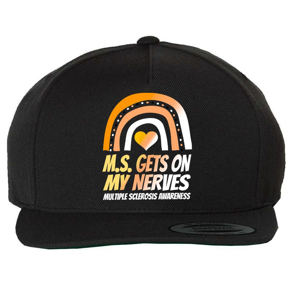 MS Awareness Shirts Multiple Sclerosis Wear Orange Wool Snapback Cap