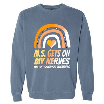 MS Awareness Shirts Multiple Sclerosis Wear Orange Garment-Dyed Sweatshirt