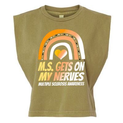 MS Awareness Shirts Multiple Sclerosis Wear Orange Garment-Dyed Women's Muscle Tee