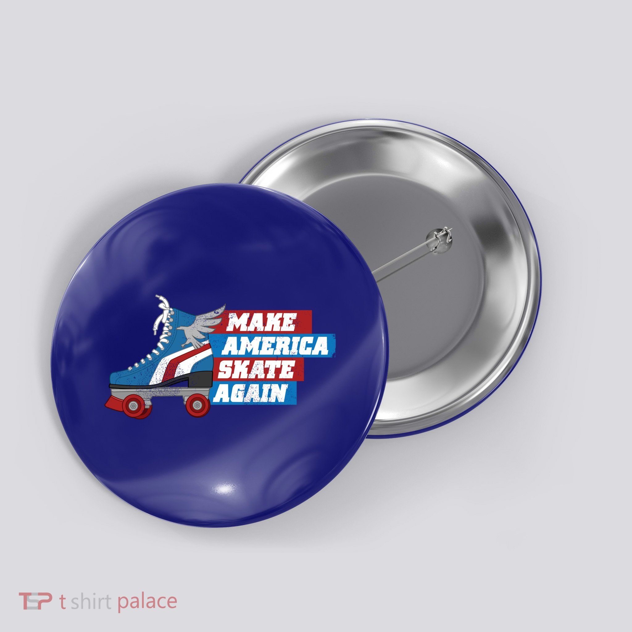 Make America Skate Again Red White And Blue Distressed Gift Button