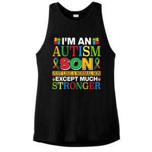 Motivational Autism Son Fathers Day Mothers Day Autism Awareness Ladies PosiCharge Tri-Blend Wicking Tank