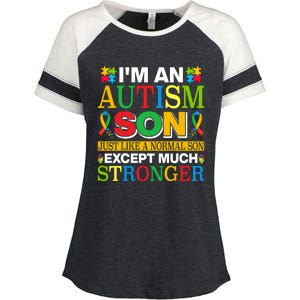 Motivational Autism Son Fathers Day Mothers Day Autism Awareness Enza Ladies Jersey Colorblock Tee