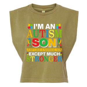 Motivational Autism Son Fathers Day Mothers Day Autism Awareness Garment-Dyed Women's Muscle Tee