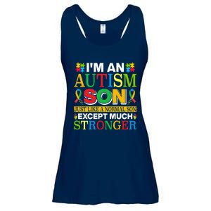 Motivational Autism Son Fathers Day Mothers Day Autism Awareness Ladies Essential Flowy Tank