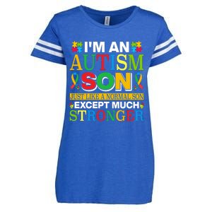 Motivational Autism Son Fathers Day Mothers Day Autism Awareness Enza Ladies Jersey Football T-Shirt