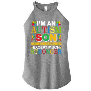 Motivational Autism Son Fathers Day Mothers Day Autism Awareness Women's Perfect Tri Rocker Tank