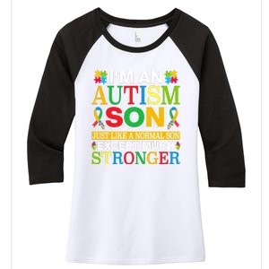 Motivational Autism Son Fathers Day Mothers Day Autism Awareness Women's Tri-Blend 3/4-Sleeve Raglan Shirt