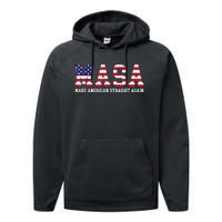 Make America Straight Again MASA Political Funny Sarcastic Performance Fleece Hoodie