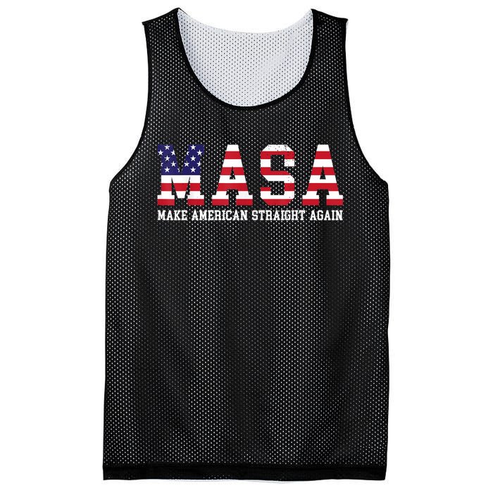 Make America Straight Again MASA Political Funny Sarcastic Mesh Reversible Basketball Jersey Tank