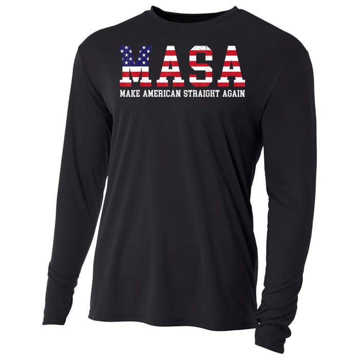 Make America Straight Again MASA Political Funny Sarcastic Cooling Performance Long Sleeve Crew