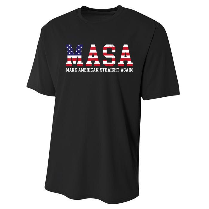 Make America Straight Again MASA Political Funny Sarcastic Performance Sprint T-Shirt