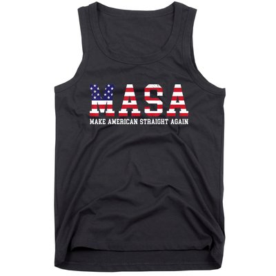 Make America Straight Again MASA Political Funny Sarcastic Tank Top