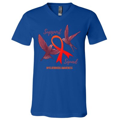 Myelofibrosis Awareness Support Squad Gift V-Neck T-Shirt