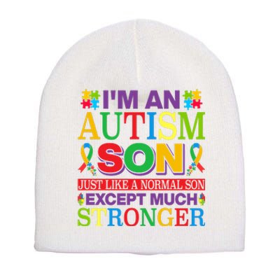 Motivational Autism Son Fathers Day Mothers Day Autism Awareness Short Acrylic Beanie