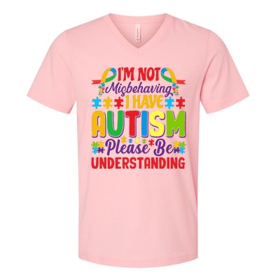 Motivational Autism Slogans Autism Awareness Autism Acceptance Disability Month V-Neck T-Shirt