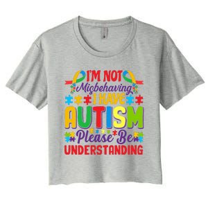 Motivational Autism Slogans Autism Awareness Autism Acceptance Disability Month Women's Crop Top Tee