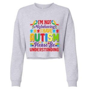 Motivational Autism Slogans Autism Awareness Autism Acceptance Disability Month Cropped Pullover Crew