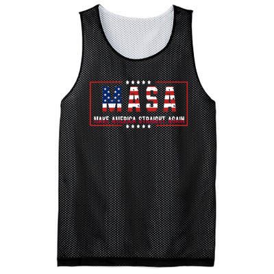 Make America Straight Again Political Funny Sarcastic Mesh Reversible Basketball Jersey Tank