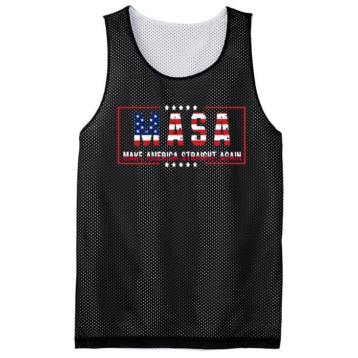 Make America Straight Again Political Funny Sarcastic Mesh Reversible Basketball Jersey Tank